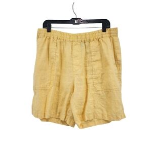 Lauren Ralph Lauren Women's Plus 100% Linen Yellow Shorts Lagenlook Sz 14